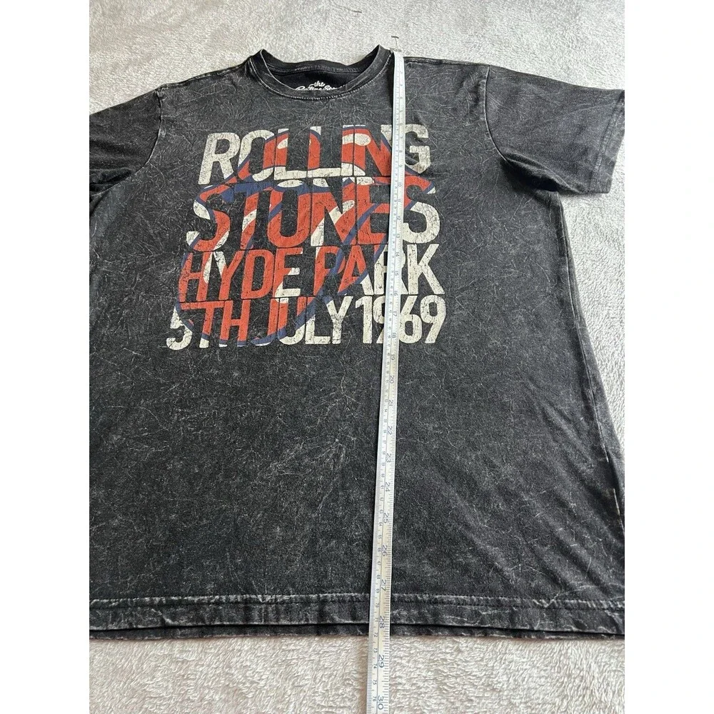 The Rolling Stones Medium Black Hyde Park 1969 Acid Wash Graphic Tee unisex